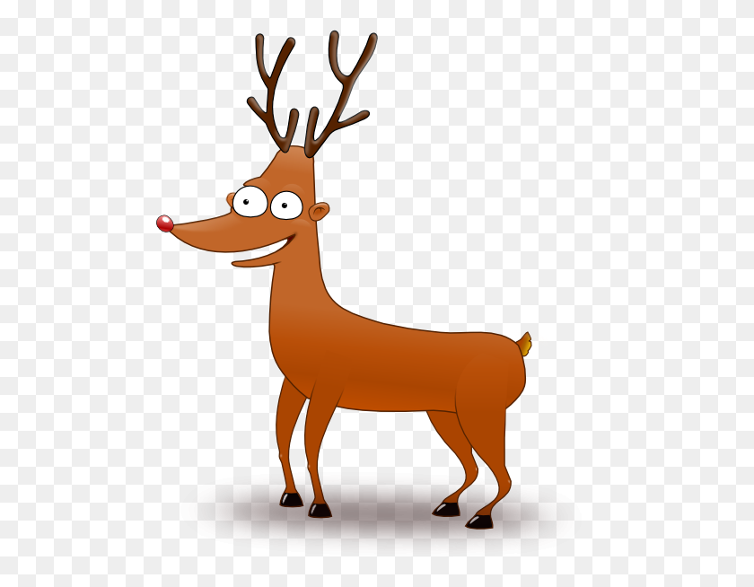 492x594 Cartoon Reindeer Clip Art - Rudolph Head Clip Art