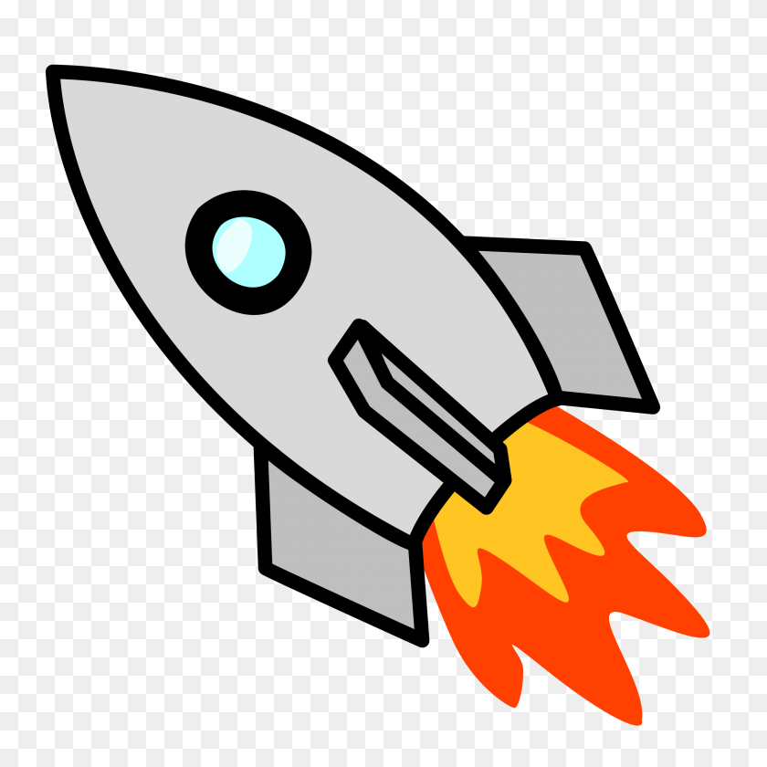 2400x2400 Cartoon Rocketship In Space With Moon - Asteroid Clipart