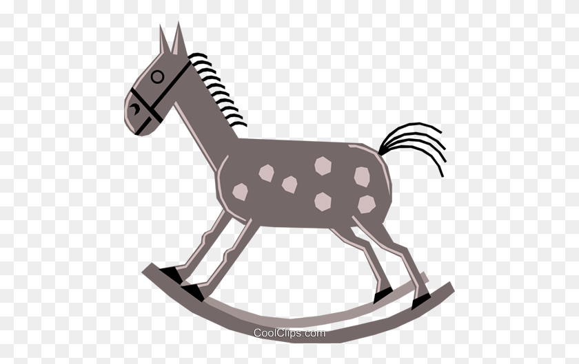 480x469 Cartoon Rocking Horses Royalty Free Vector Clip Art Illustration - Rocking Horse Clipart