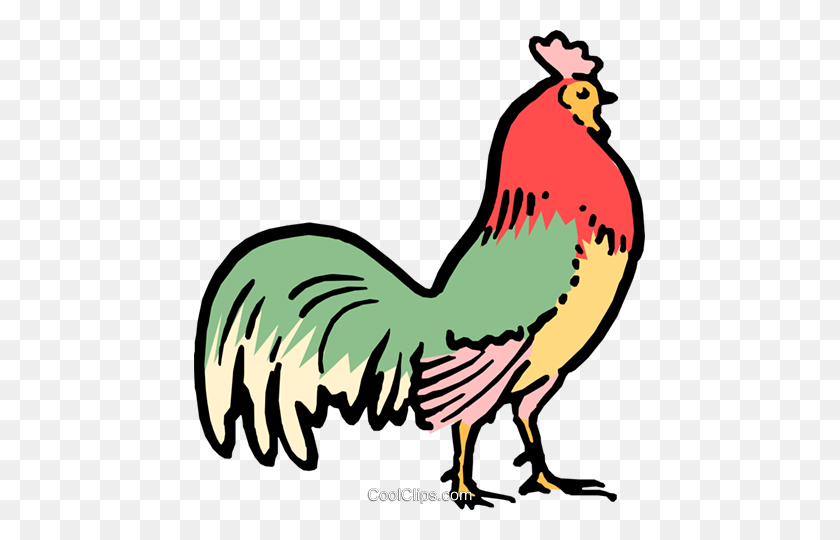 451x480 Cartoon Rooster Royalty Free Vector Clip Art Illustration - Rooster Clipart