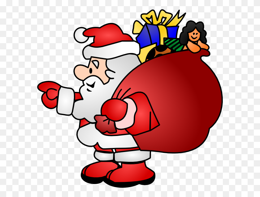 600x579 Мультяшный Санта-Клаус, Исследуйте Картинки - Рождественские Игрушки Клипарт