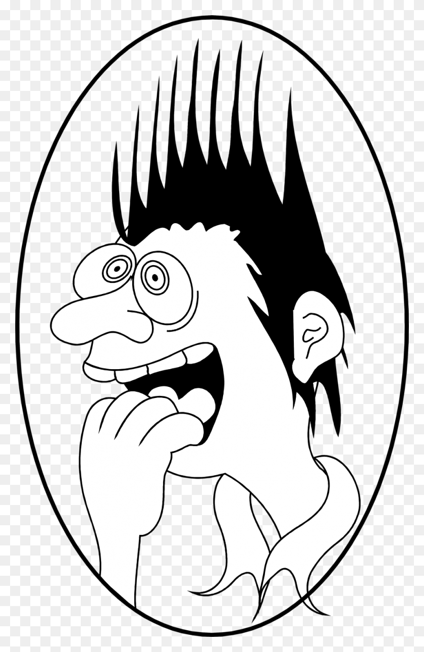 958x1512 Cartoon Scared Person Group With Items - Scared Clipart Black And White