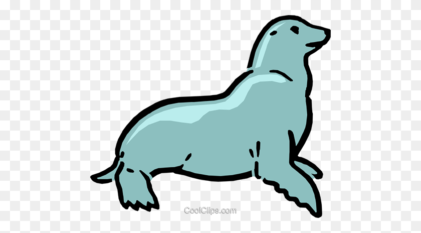 480x404 Cartoon Seal Royalty Free Vector Clip Art Illustration - Sea Lion Clipart