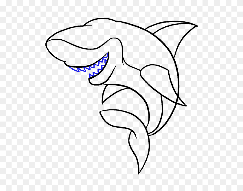 678x600 Cartoon Shark Free Clipart - Shark Black And White Clipart