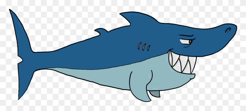 1231x502 Cartoon Shark Mascot Vector Clip Art Illustration With Simple - Water Background Clipart