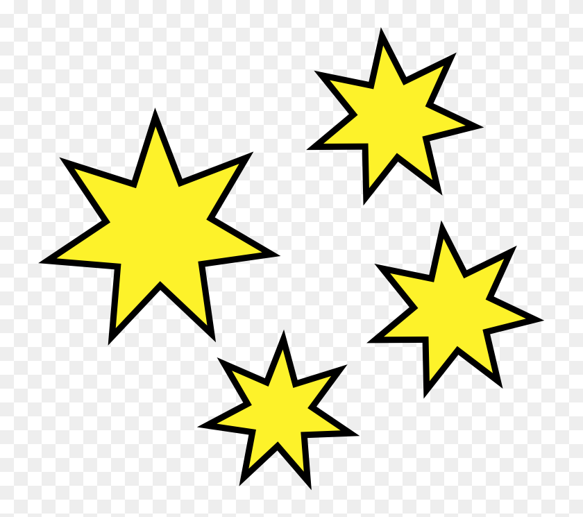747x685 Cartoon Stars - 5 Stars Clipart