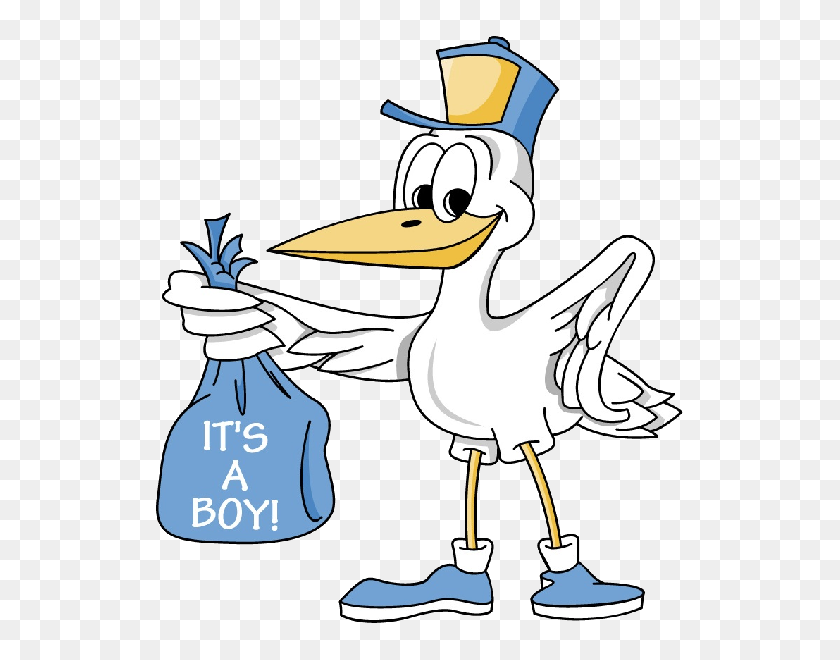 600x600 Cartoon Stork Image Delivering Baby Boy Baby Baby - Mets Clipart