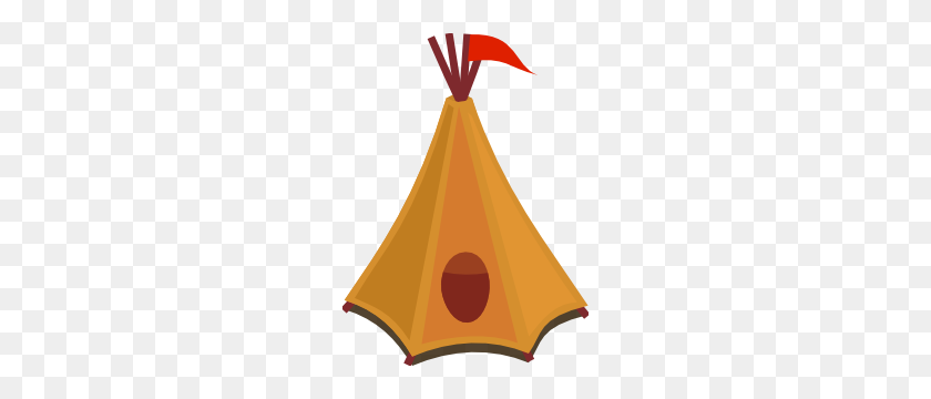 222x300 Cartoon Tipi Tent With Red Flag Clip Art Free Vector - Tent Clipart