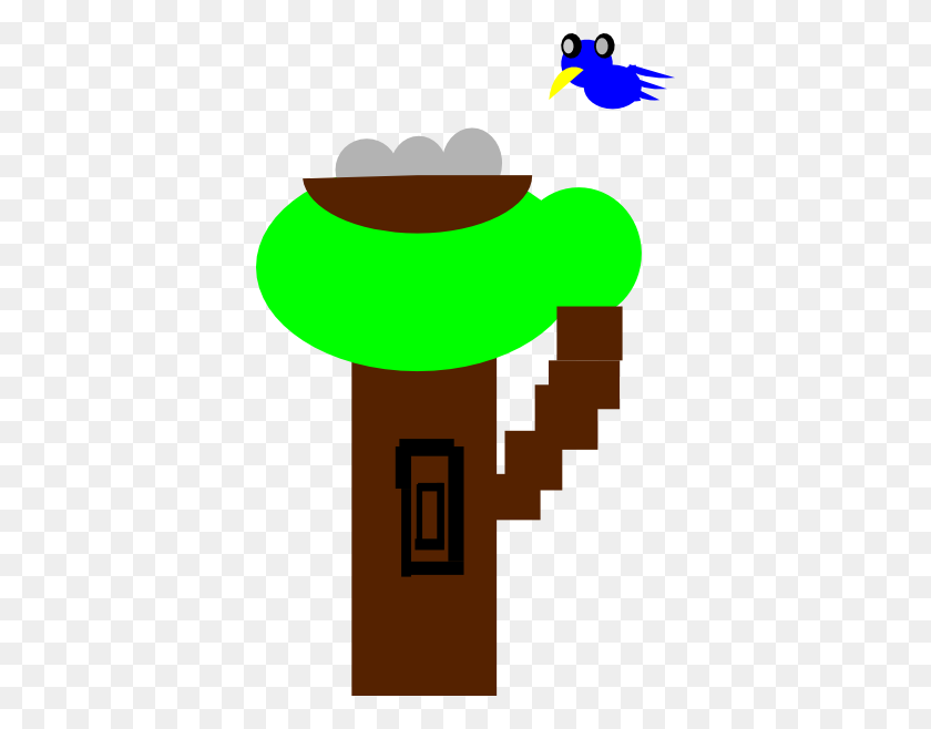 378x598 Cartoon Tree Flying Bird Clip Arts Download - Bird In Tree Clipart