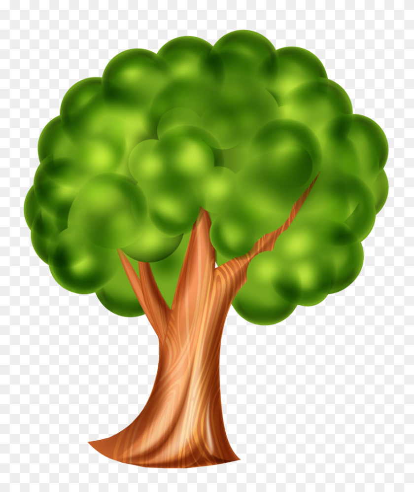 831x1000 Cartoon Tree Png Clip Art Effect - Simple Tree Clipart