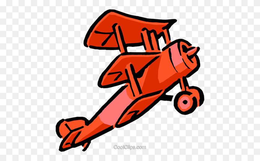 480x460 Cartoon Tri Plane Royalty Free Vector Clipart Illustration - Cartoon Plane Png
