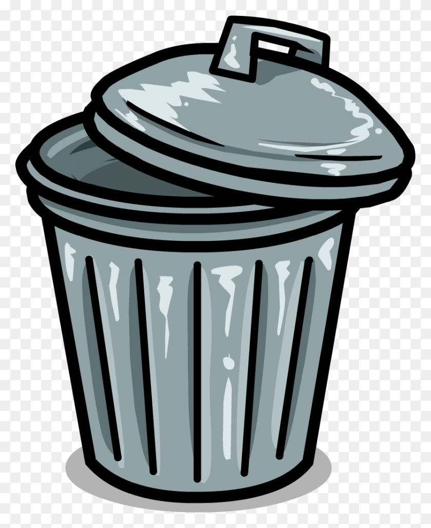 833x1034 Cartoon Waste Can - Open Trash Can Clipart
