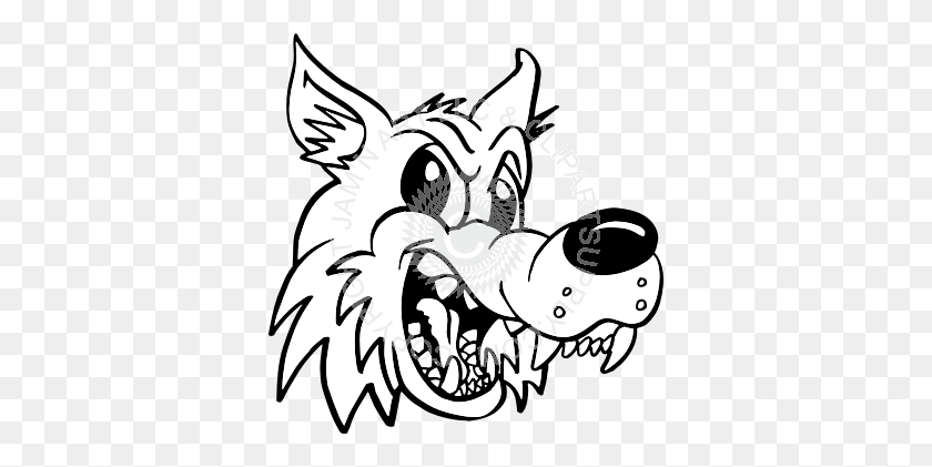 356x361 Cartoon Wolf Head Right - Wolf Cartoon PNG