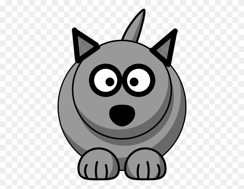 444x593 Cartoon Wolf Png, Clip Art For Web - Wolf Clipart Black And White