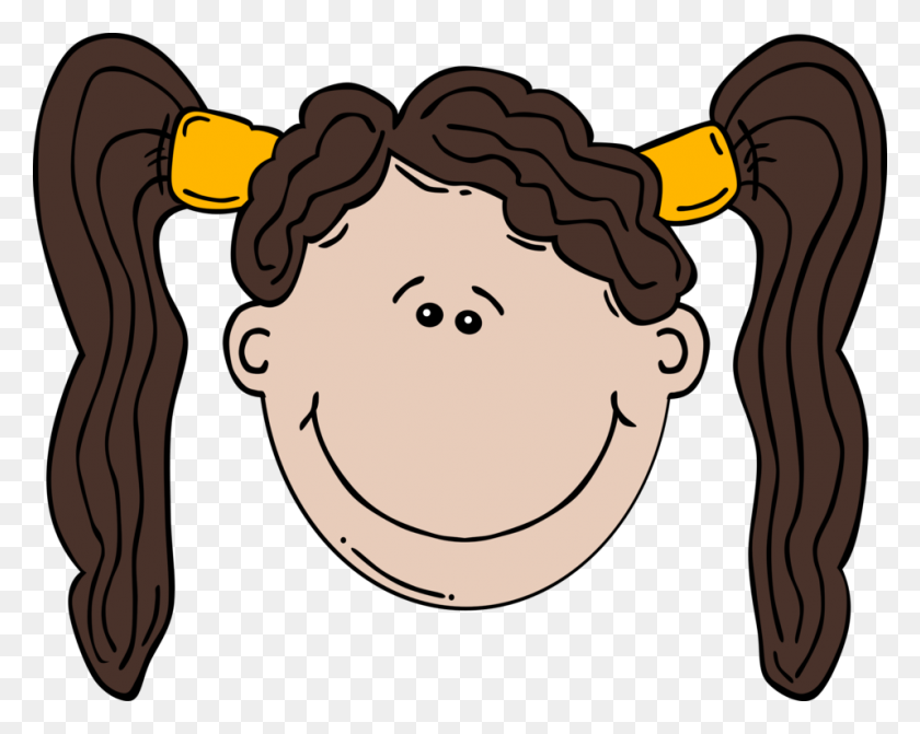 957x750 Cartoon Woman Child Smile Girl - Woman Face PNG
