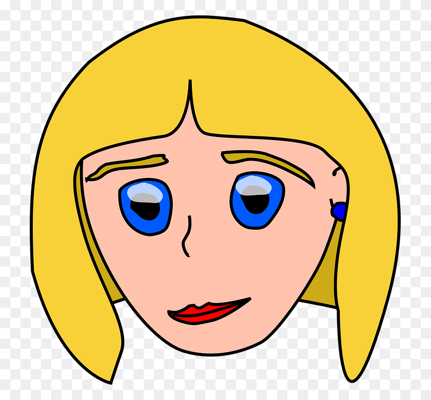 723x720 Cartoon Woman Face Group With Items - Woman Face Clipart