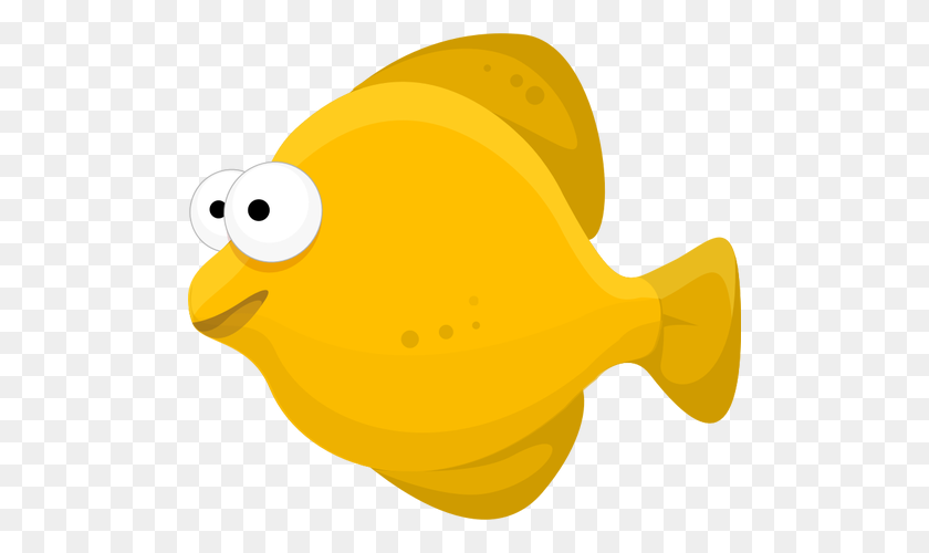 500x440 Cartoon Yellow Fish - Yellow Fish Clipart