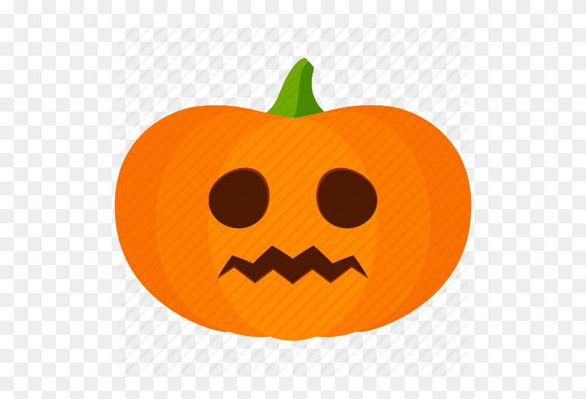 512x512 Carved, Halloween, Jack O Lantern, Pumpkin, Worried Icon - Jack O Lantern PNG