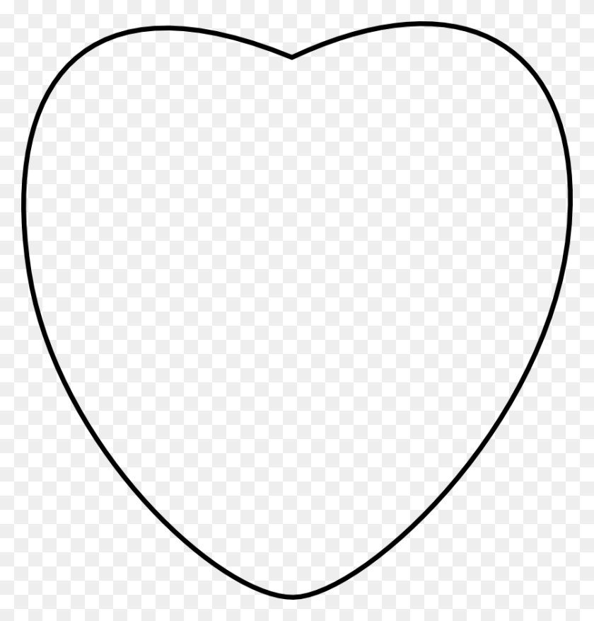 836x876 Carved Heart Outline Clipart - Candy Black And White Clipart