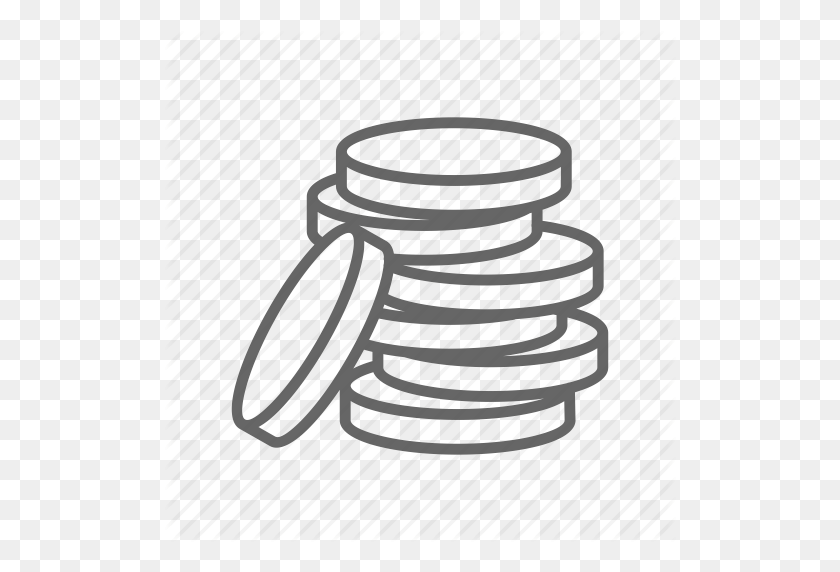 512x512 Cash, Coin, Dollar, Finance, Line, Money, Stack Icon - Money Stack PNG