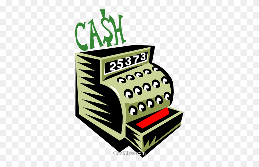 351x480 Cash Register Royalty Free Vector Clip Art Illustration - Cash Clipart