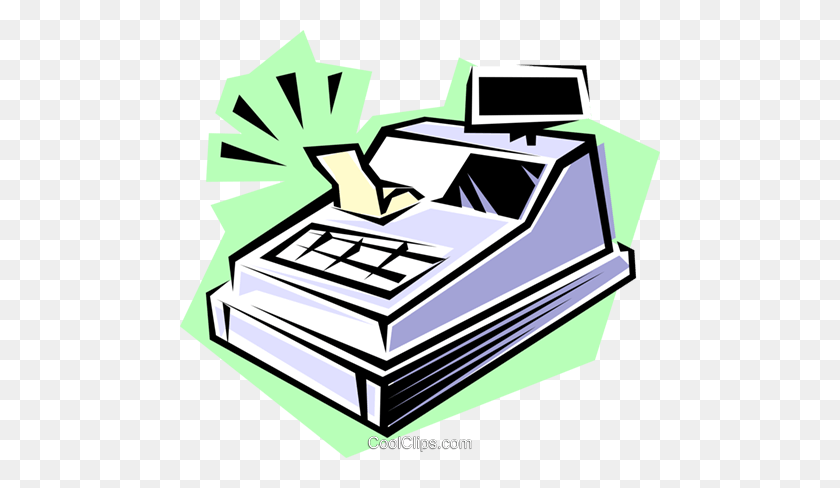 480x428 Cash Register Royalty Free Vector Clip Art Illustration - Cash Register Clipart