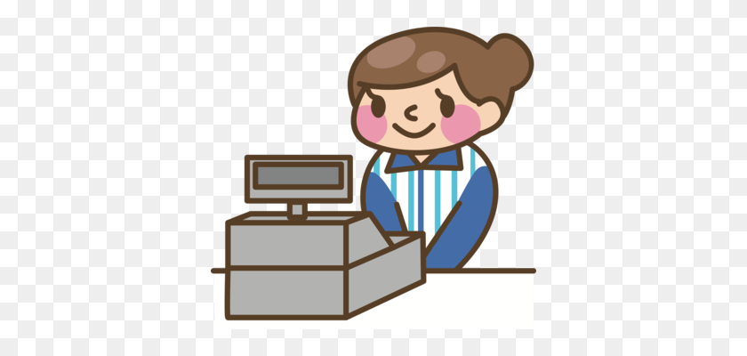 366x340 Cashier Boy Drawing Retail Clerk - Retail Clipart