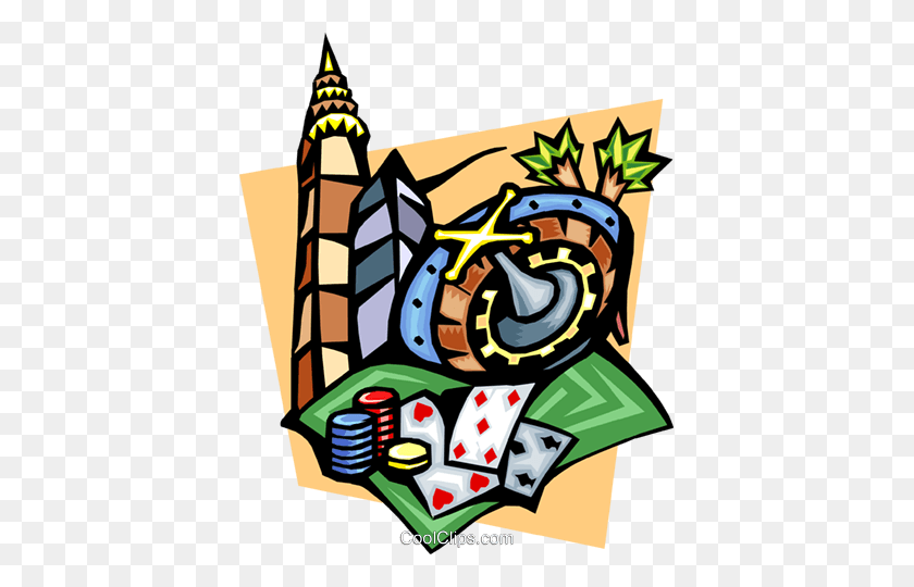 399x480 Casino Gambling Royalty Free Vector Clip Art Illustration - Gambling Clipart