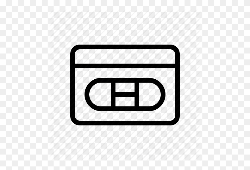 512x512 Кассета, Пленка, Кассета, Видеокассета, Видео Значок - Логотип Видеокассеты В Формате Png