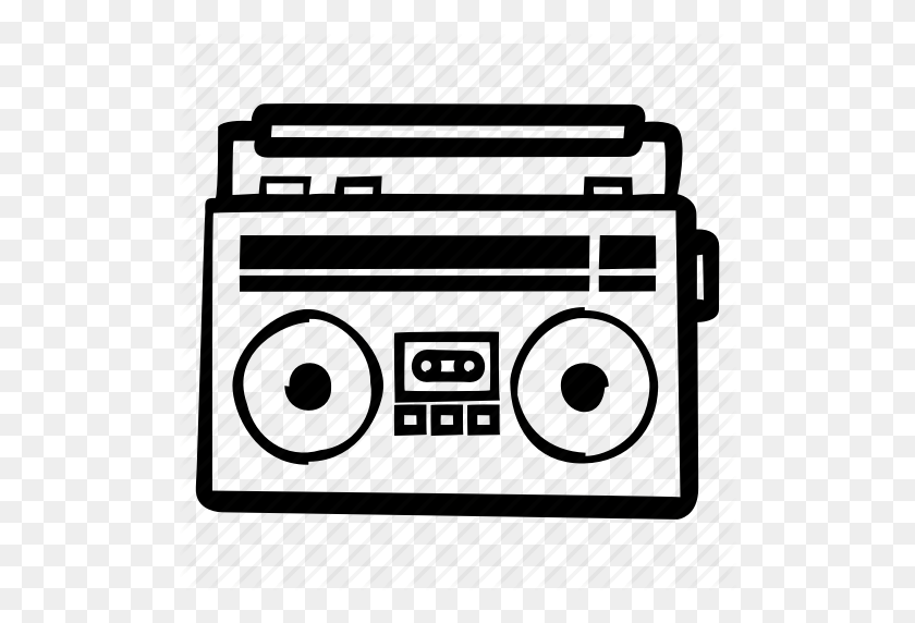 512x512 Cassette, Música, Viejo, Radio, Icono De Grabadora - Radio Viejo Png
