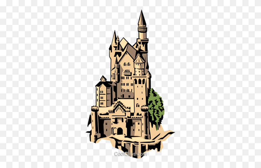 289x480 Castle Royalty Free Vector Clip Art Illustration - Medieval Castle Clipart