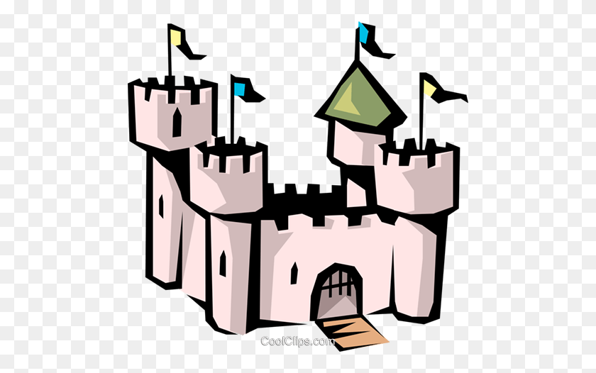 480x466 Castle Royalty Free Vector Clip Art Illustration - Castle Clipart
