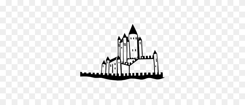 300x300 Castle With Wall Wall Decal - Castle Wall Clipart