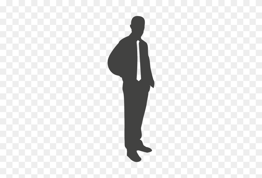 512x512 Casual Standing Businessman Silhouette - Businessman PNG