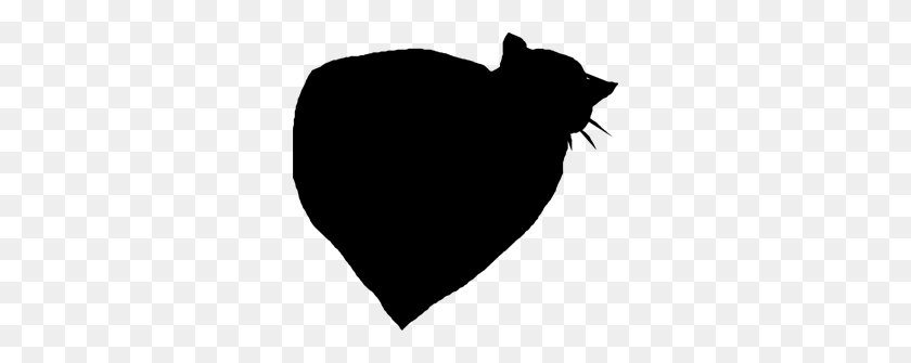 300x275 Cat And Heart Clipart Png For Web - Cat Heart Clipart