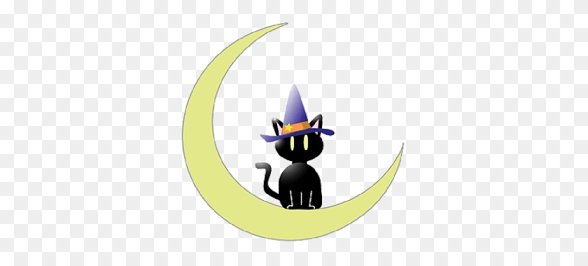 320x320 Cat And Moon Clipart - Cat And The Hat Clipart