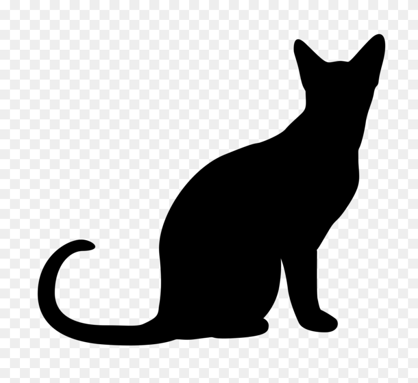 958x873 Кошка Черно-Белые Картинки - Большой Кошачий Клипарт