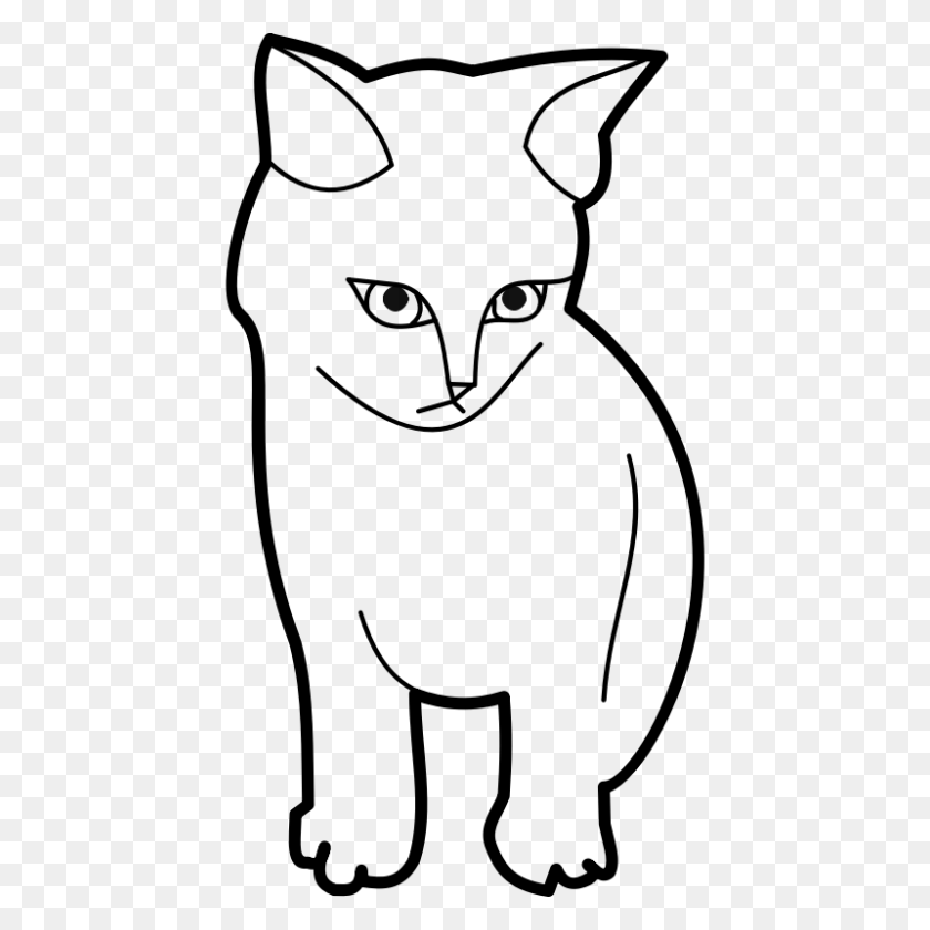 800x800 Cat Black And White Clipart Gallery Images - Free Clipart Kitten