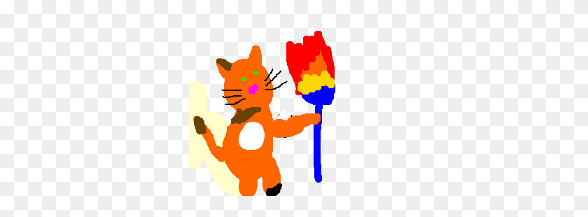 300x250 Рисунок Кота С Олимпийским Факелом - Олимпийский Факел Клипарт