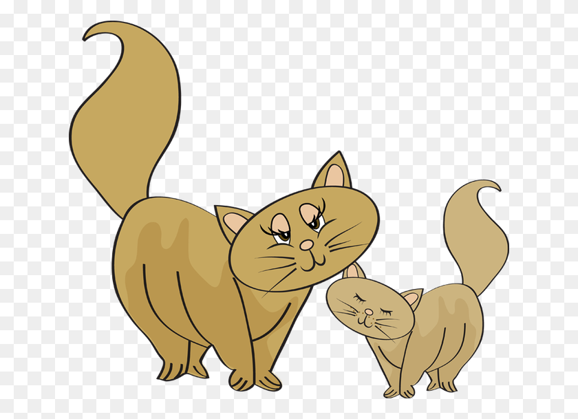 640x549 Cat Clipart Mother And Baby - Mom Clipart