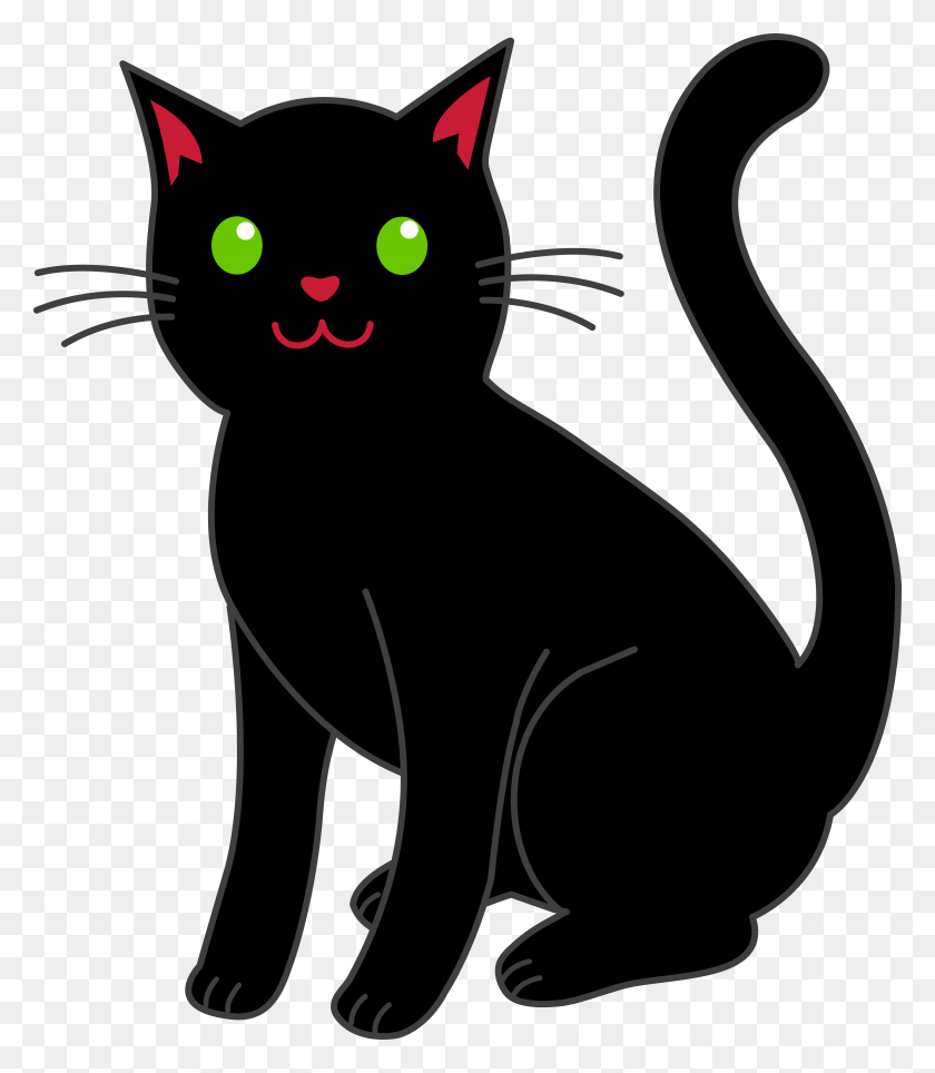 5476x6349 Cat Clipart Simple Black Halloween Cat - Simple Cat Clipart