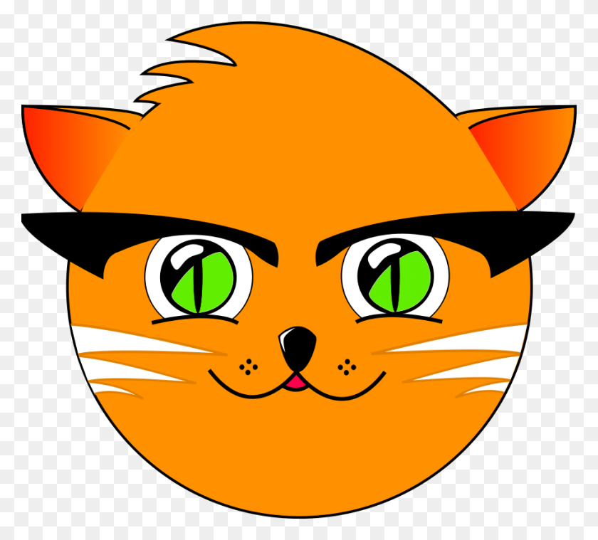 900x807 Кошачий Клипарт, Векторная Графика Онлайн, Бесплатный Дизайн - Оранжевый Кот