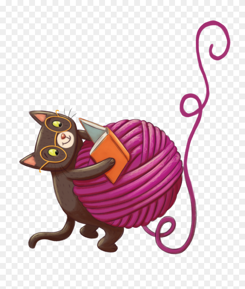 859x1024 Cat Clipart Yarn Clip Art - Ball Of Yarn Clipart