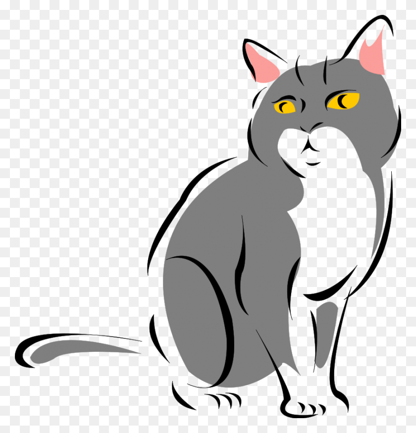 861x900 Cat Cliparts - Cat Tail Clipart