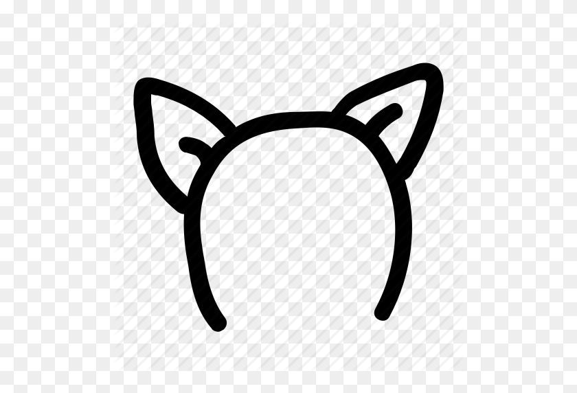 512x512 Cat, Costume, Ears, Headband, Kitty Icon - Cat Ears PNG