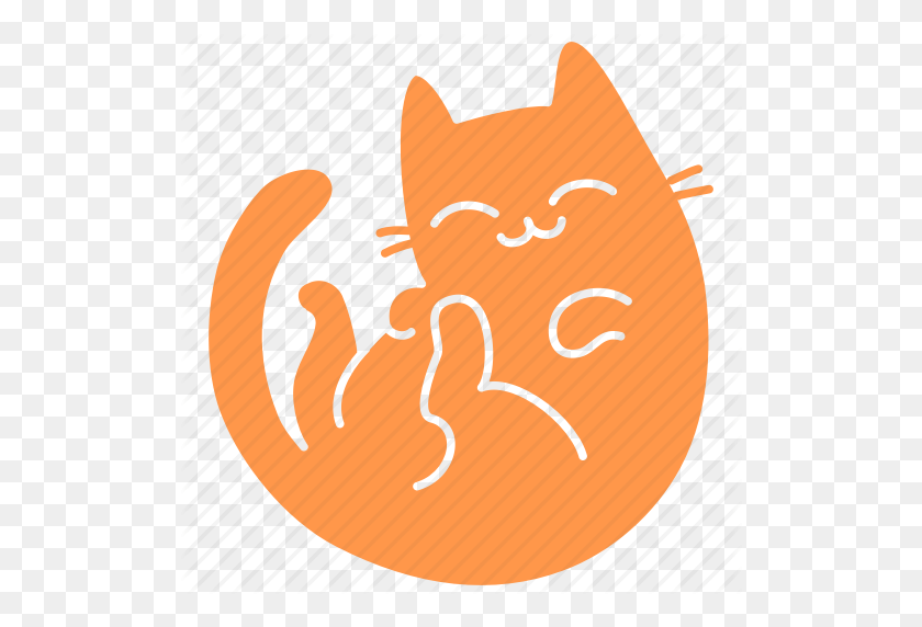 512x512 Cat, Cute, Feline, Ginger, Happy, Meow, Pet Icon - Orange Cat PNG
