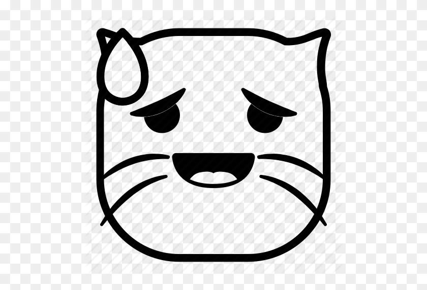 512x512 Cat, Disappointed, Drop, Pet, Surprised Icon - Surprised Face PNG