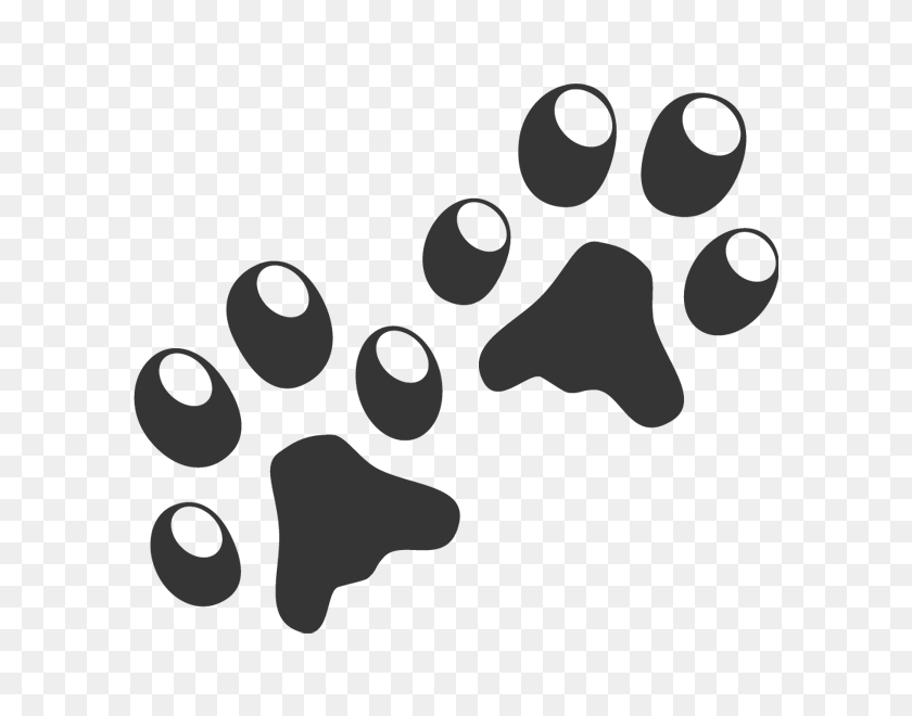 600x600 Cat Dog Paw Clip Art - Dog Paw Clipart Black And White