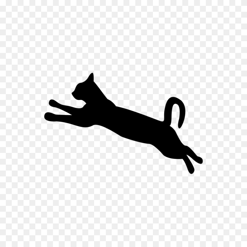 800x800 Cat Dog Silhouette Clip Art - Dog Jumping Clipart