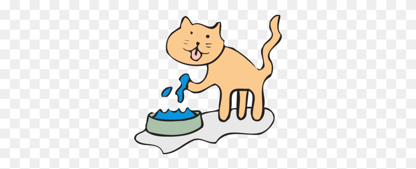 298x282 Cat Drinking Png, Clip Art For Web - Feed Clipart